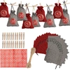 Image de SWANEW Calendrier de l'Avent à remplir Sacs de Noël Décor 24 sacs en tissu(2 couleurs)