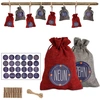 Image de Jiubiaz Calendrier de l'Avent à remplir Sacs de Noël Décor 24 sacs en tissu rouge/gris