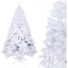 Image de Jiubiaz Sapin de Noël artificiel 210cm (Ø ca.110cm) avec env.1000 pointes, sapin de décoration en épicéa, y compris support de sapin de Noël en métal, montage rapide, pliable,Blanc
