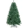 Image de Sapin De Noël Artificiel 180 Cm, 1355 Branches En Pvc, Support En Métal Pliable, À Charnières, Arbre De Noël, Installation Rapide, Pour Maison, Bureau, École, Vert - Costway