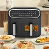 Image de Friteuse sans Huile Dual Zone XXL 10L (6L+4L) - Air Fryer 2800W avec 12 Programmes Prédéfinis, Minuterie, 2 Paniers, Écran Tactile LED et Fenêtre Visible