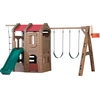 Image de Step2 Naturally Playful Adventure Lodge Aire De Jeux Avec Toboggan / Balançoire / Échelle Corde / Panier De Basketball | Xxl Aire De Jeux Enfant En
