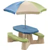 Image de Étape 2 : Table de pique-nique avec parasol et bancs
