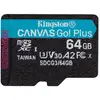 Image de Kingston Technology Canvas Go! Plus Carte microSDXC Canvas Go Plus 170R A2 U3 V30 de 64 Go sans ADP - Neuf