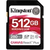 Image de Kingston Technology 512GB Canvas React Plus SDXC UHS-II 280R/150W U3 V60 for Full HD/4K