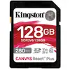 Image de Kingston Technology 128GB Canvas React Plus SDXC UHS-II 280R/100W U3 V60 for Full HD/4K - Neuf