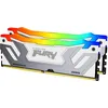 Image de Kingston FURY Renegade RGB - DDR5 - Kit - 48 Go : 2 x 24 Go - DIMM 288-PIN - 4200 MHz / PC5-67200 - CL40 - 1,45 V - non tamponné - ECC on-die - Blanc & Argent