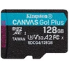 Image de Kingston Technology Carte Microsdxc Canvas Go Plus Gen4 200r A2 U3 De 128 Go, Pack Unique Sans Adp