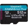 Image de Kingston Technology Carte Microsdxc Canvas Go Plus Gen4 200r A2 U3 De 512 Go, Pack Unique Sans Adp