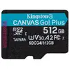 Image de Kingston Technology Carte microSDXC Canvas Go Plus Gen4 200R A2 U3 de 512 Go, pack unique sans ADP - Neuf