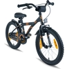 Image de Vélo pour enfants PROMETHEUS, 18 pouces, pour garçons et filles, en noir mat et orange, avec porte-bagages latéraux en aluminium. Freins V en aluminium et frein à rétropédalage. Inclus un kit de sécurité. À partir de 6 ans. Modèle BMX édition 2018, 18 pouces