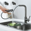 Image de Mitigeur Cuisine Avec Douchette Extractible Robinet Cuisine Avec 2 Types De Jets Mitigeur Évier En Acier Inoxydable, Rotatif 360°, Gris Noir - Cecipa