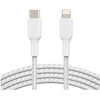 Image de Câble à gaine tressée USB-C vers Lightning BOOST?CHARGE  (2 m), Blanc - Neuf