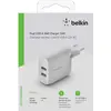 Image de Belkin BOOST CHARGE - Adaptateur secteur - 24 Watt - QC 3.0 - 2 ports de sortie (USB) - blanc