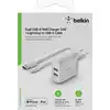 Image de Belkin BOOST CHARGE - Adaptateur secteur - 24 Watt - 2 ports de sortie (USB) - blanc