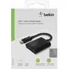 Image de Belkin Connect Audio + Charge - Adaptateur USB-C vers USB-C pour casque/chargeur - audio/USB - USB-C (M) à USB-C (W) - 14 m - noir