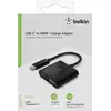 Image de Belkin USB-C to HDMI + Charge Adapter - Convertisseur d'interface vidéo - HDMI / USB - USB-C (M) à HDMI, USB-C (tension uniquement) (W) - noir - prise en charge 4K, USB Power Delivery (60W)