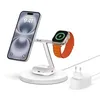 Image de Belkin Chargeur magnétique 3-en-1 MagSafe, 15 W, chargeur sans fil, recharge rapide d'iPhone, d'Apple Watch et d'AirPods, chargeur MagSafe sans fil pour iPhone 16, 15, 14, 13, Apple Watch et AirPods en occasion ou reconditionné