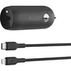 Image de Chargeur de voiture USB-C de Belkin. 30W PD 1m Câble Lightning CCA004bt1MBK-B5