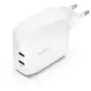 Image de Chargeur mural Belkin BoostCharge Pro 60W Blanc 2 ports USB-C compact - Neuf