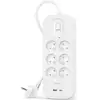 Image de Belkin, multiprise à 6 prises avec protection contre les surtensions, USB et USB-C, blanc