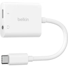 Image de Belkin RockStar Adaptateur audio 3,5mm et chargeur USB-C blanc NPA004btWH