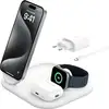 Image de Belkin BOOST Charge 3 en 1 Qi2 15 W station de recharge magnétique blanche WIZ029vfWH