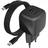 Image de Pack Chargeur Secteur Rapide USB-C 45W Power Delivery et PPS avec Câble USB-C 1m Noir - Neuf