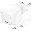 Image de Chargeur Secteur USB-C 45W Compatible Power Delivery avec Câble USB-C 1m Blanc - Neuf