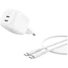 Image de BELKIN BoostCharge 50W Dual USB-C PD Wall Charger with PPS WHT with 1m USB-C-C Cable - Neuf