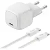 Image de Belkin BoostCharge Chargeur USB C GaN (30 W) avec Câble Tressé (2 m) - Neuf