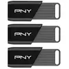Image de Clé USB PNY Attaché X 128 Go USB 3.2 Noir et gris Pack de 3 - Neuf