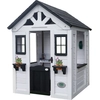Image de Backyard Discovery Sweetwater, Cabane Extérieur Bois Pour Enfant - Blanche/Noire | Maisonnette De Jeux Pour Jardin | Avec Cuisine, Accessoires Et