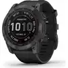 Image de Garmin fenix 7X Sapphire Solar - 51 mm - Titanium Carbon Gray DLC - Montre de sport avec bracelet - Silicone - noir - Taille du poignet : 127-210 mm - Ecran 3.556 cm (1.4")
