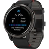 Image de Garmin montre de fitness Venu®2 noir avec bracelet en cuir 010-02430-21