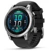 Image de Garmin f nix® E - Montre GPS Multisports AMOLED   Acier Silver avec Bracelet Noir en occasion ou reconditionné