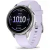 Image de Venu 4 - Montre connectée 41 mm, GPS intégré en Acier et Silicone - Argent et Violet - Neuf