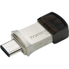 Image de Transcend JetFlash 890 lecteur USB flash 128 Go USB Type-A / USB Type-C 3.2 Gen 1 (3.1 Gen 1) Noir, Argent - Neuf
