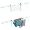 Image de Cintre de balcon, séchoir à linge de balcon, corde à linge pliante d'extérieur en acier inoxydable et aluminium - Foxydry Duo White 82 cm