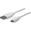 Image de Manhattan 324069 câble USB USB 2.0 1,8 m USB A Micro-USB B Blanc - Neuf