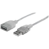 Image de Manhattan 336314 Manhattan USB Kabel A -> A St/Bu 1.80m silber Verl.