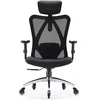 Image de Chaise De Bureau Ergonomique Sihoo M18 Avec Dossier En Maille Respirante, Fauteuil De Bureau À Dossier Haut Avec Appui-tête Réglable Et Assise Rembourrée En Coton, Noir