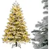 Image de Arbre de Noël artificiel COSTWAY CM24322DE, avec neige et lumières, sapin de 180 cm, avec 350 lumières LED blanc chaud - A