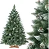 Image de FairyTrees Sapin de Noël Artificiel 150cm | Arbre de Noël avec Support en Bois | PIN ENNEIGÉ Blanc Naturel | EU