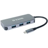 Image de HUB USB D-LINK DUB-2335, USB Type C, câble 10 cm, métallique, argenté