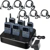 Image de Retevis RB619 Radios bidirectionnelles avec casque Radio avec chargeur 6 voies Appel longue distance 1650mAh VOX PMR446 Licence e pour école hôtel musée (pack de 6, bleu marine)