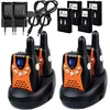 Image de Retevis RT602 Talkie Walkie Enfants, Radios Rechargeables 4 pièces, avec lampe de poche 8 canaux, piles et chargeur, cadeau jouet pour les 3-12 ans (2 paires, orange)