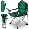 Image de Chaise De Camping Pliante Vert Jusqu'à 150 Kg Chaise De Pêche, Avec Accoudoirs Et Porte-gobelets - Tresko