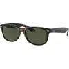 Image de Ray - Ban Unisex Ray - Ban RB2132 NEW WAYFARER 902L Lunettes de soleil Injecté Tortue G15 Carré Normale