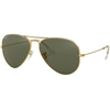 Image de Ray-Ban AVIATOR CLASSIC, Adulte, Unie, Style aviateur, Or, Verres polarisés, Métal